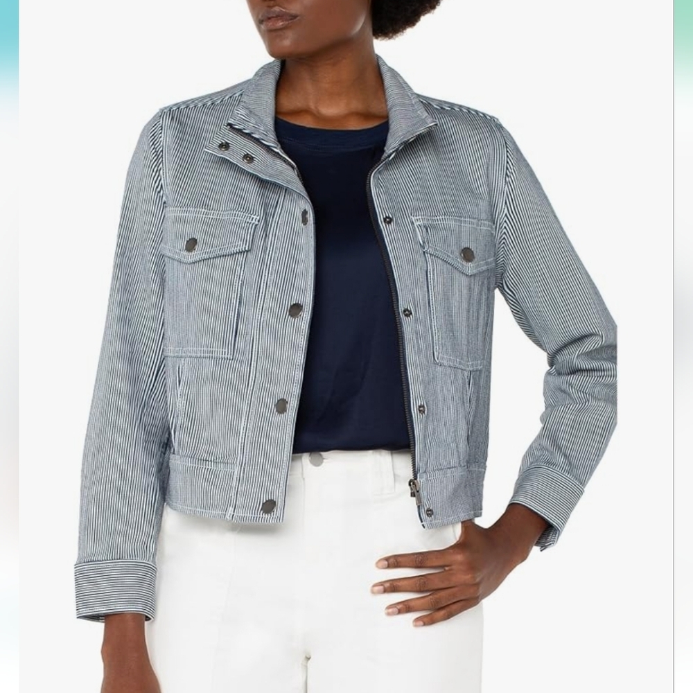 Liverpool Los Angeles Striped Black and White Women's Jacket